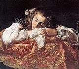 Domenico Feti Sleeping Girl painting